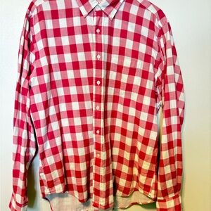 Red Head light red  and White Plaid Men's Shirt